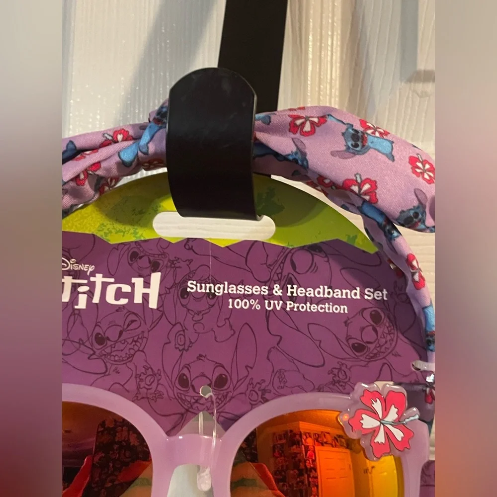 🔴‎ 3/$12 NWT Disney Stitch Sunglasses & Headband Set UV Protection Kids 3+